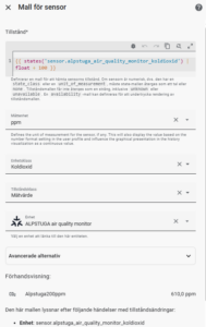 Bild på template sensor