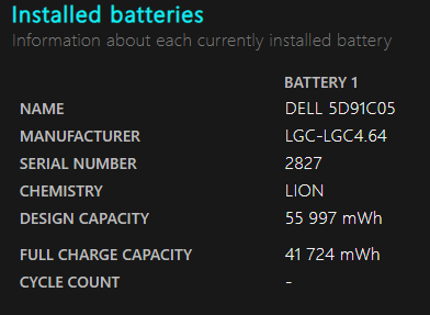 Se batteristatus och batterihälsa i Wndows 11