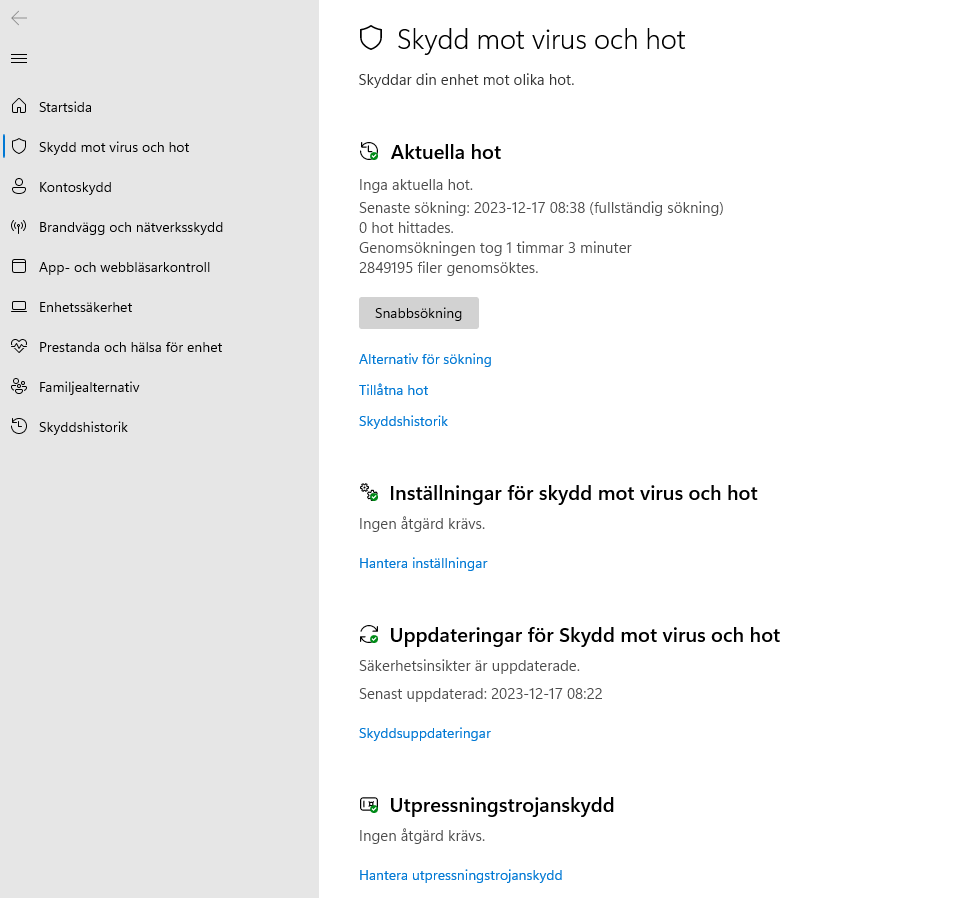 Visa Windows-säkerhet