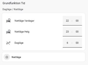 Nattläge och Dagläge i smarta hem systemet