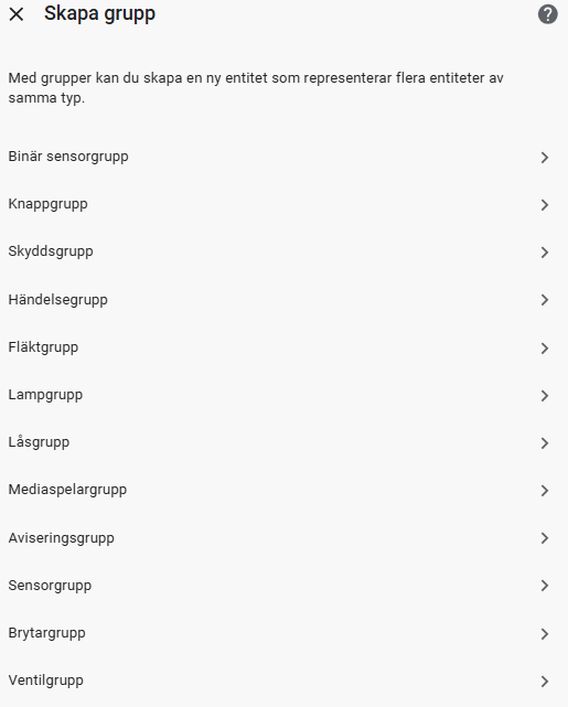 Bild på grupper i Home Assistant