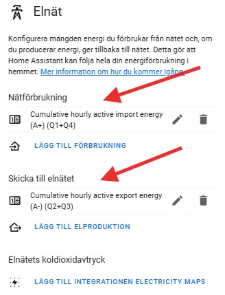 Lägga till sensorer för energi dashboard i Home Assistant