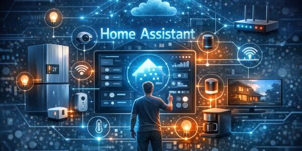 Bild som symboliserar Home Assistant som hjärna i mitt smarta hemsystem