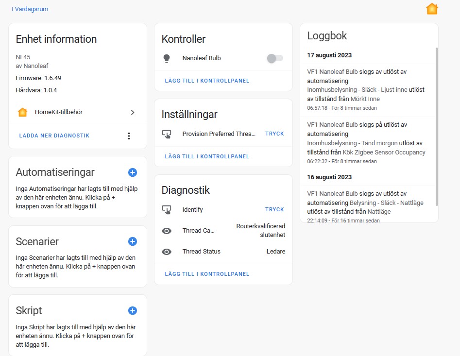 Thread Homekit integration in Home Assistant