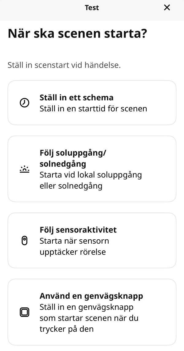 Start en scen med sensor i IKEA DIRIGERA
