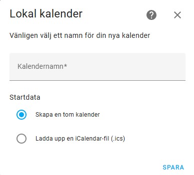 Installera lokal kalender i Home Assistant