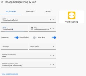 Lägga till en knapp på Home Assistant dashboard