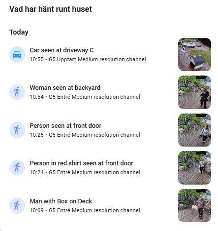 Tidsline för LLM vision i Home Assistant