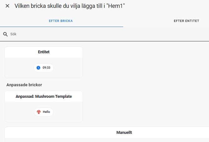 Badges välja entitet i Home Assistant