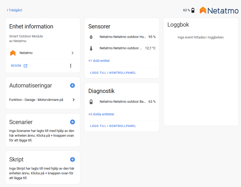 Home Assistant Netatmo integration