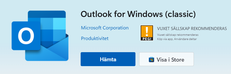 Använda outlook classic email