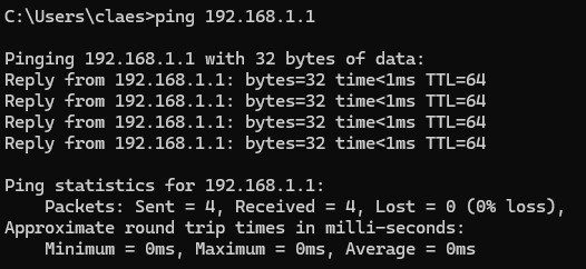 Pinga router från dator med kommandotolken