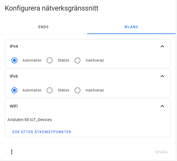 Byta från kabel till Wifi i Home Assistant
