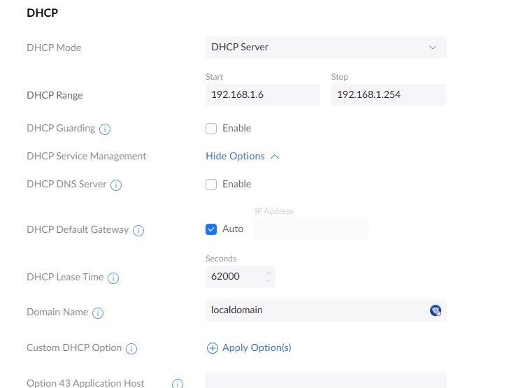 Ändra DHCP DNS server i Unifi