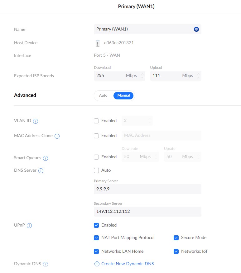 Unifi DNS server inställning