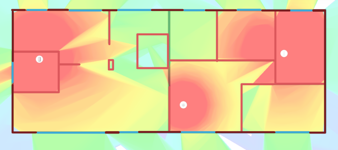 5GHz Wifi täckning floor plan