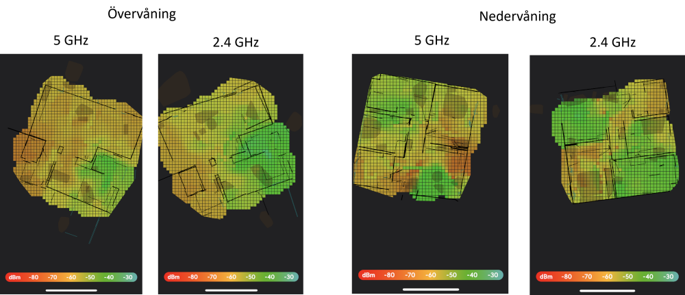 Heat map med Wifiman på mitt hem