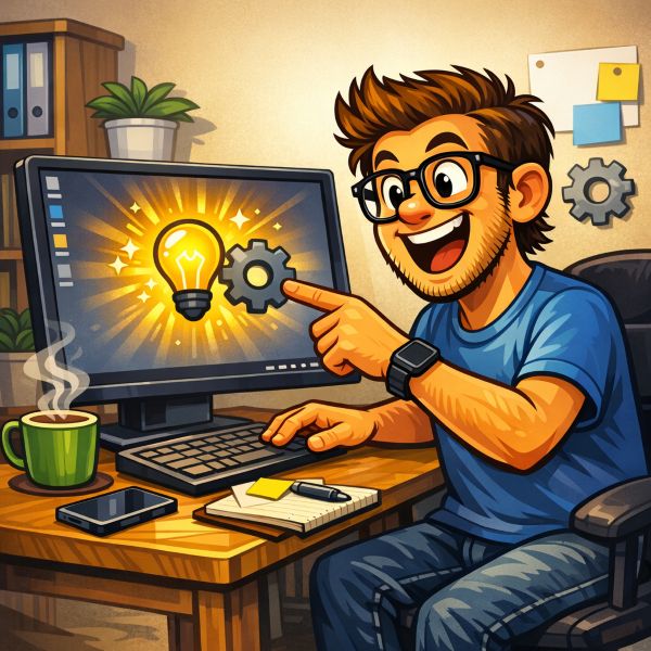 en bild på en tecknad människa som upptäcker nya funktioner i Windows 11