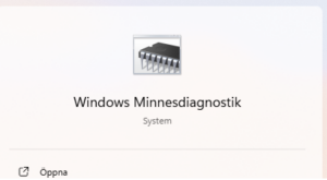 Bild på Windows 11 Minnesdiagnostik