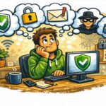 Bild på en person som funder över säkerheten på internet