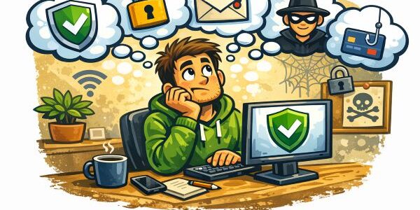 Bild på en person som funder över säkerheten på internet