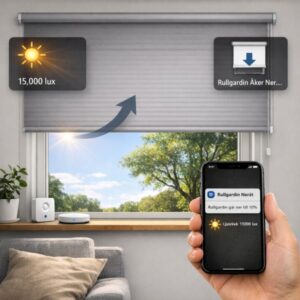 Smart rullgardin från IKEA som går ner automatiskt vid starkt solljus